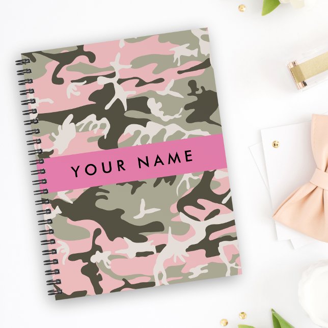 Cuaderno Camuflaje rosa y verde Tu nombre Personaliza (Subido por el creador)
