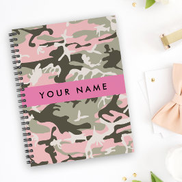 Cuaderno Camuflaje rosa y verde Tu nombre Personaliza