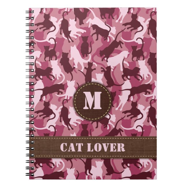 Cuaderno Camuflaje rosado de gatos (Frente)