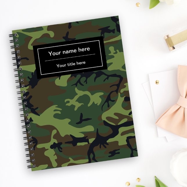 Cuaderno Camuflaje verde, ejército, ejército (Subido por el creador)