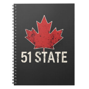 Cuaderno Canadá 51 Estado Trump Bandera estadounidense y ca