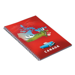 Cuaderno Canadá ilustró la impresión de viajes.