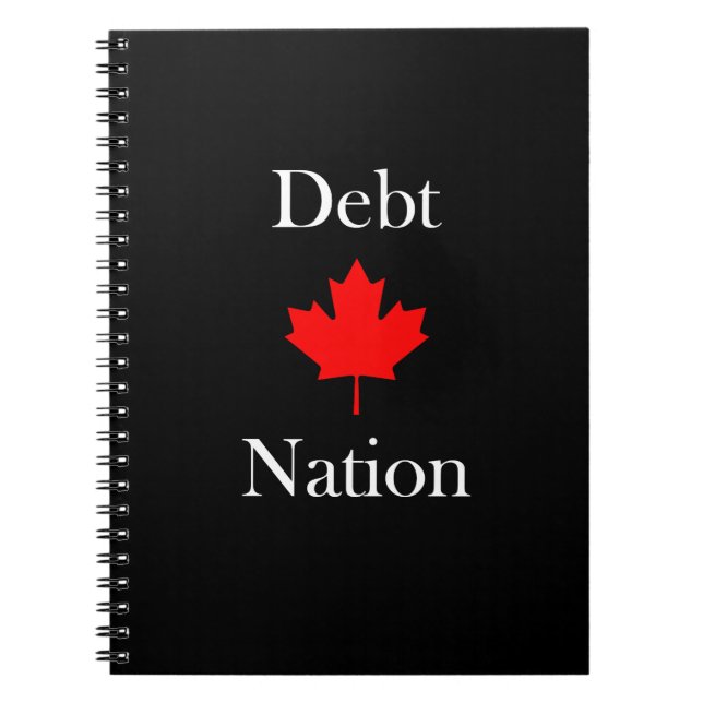 Cuaderno Canadá Maple Leaf Debt Nation Color oscuro (Frente)