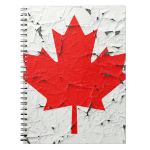 Cuaderno Canadiense Red Maple Leaf CANADA Peeling Paint Sty