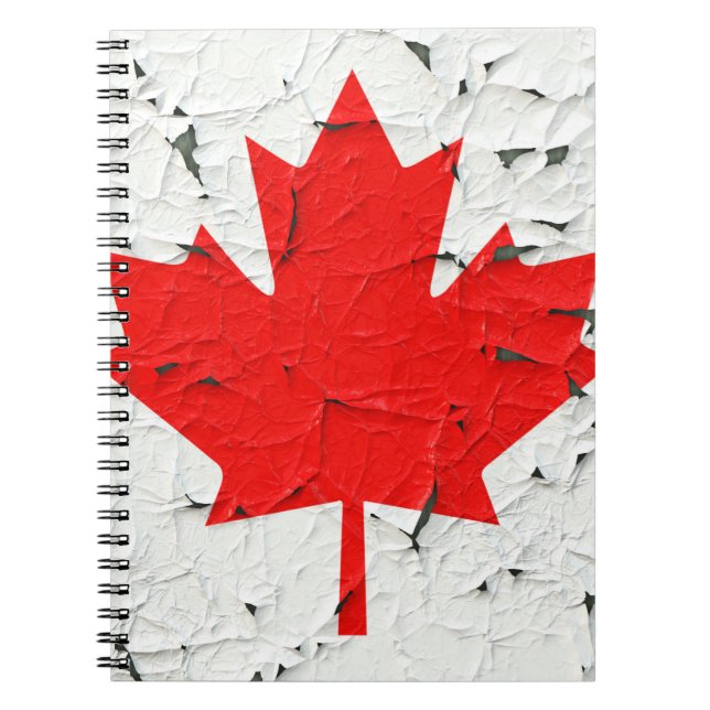 Cuaderno Canadiense Red Maple Leaf CANADA Peeling Paint Sty (Frente)