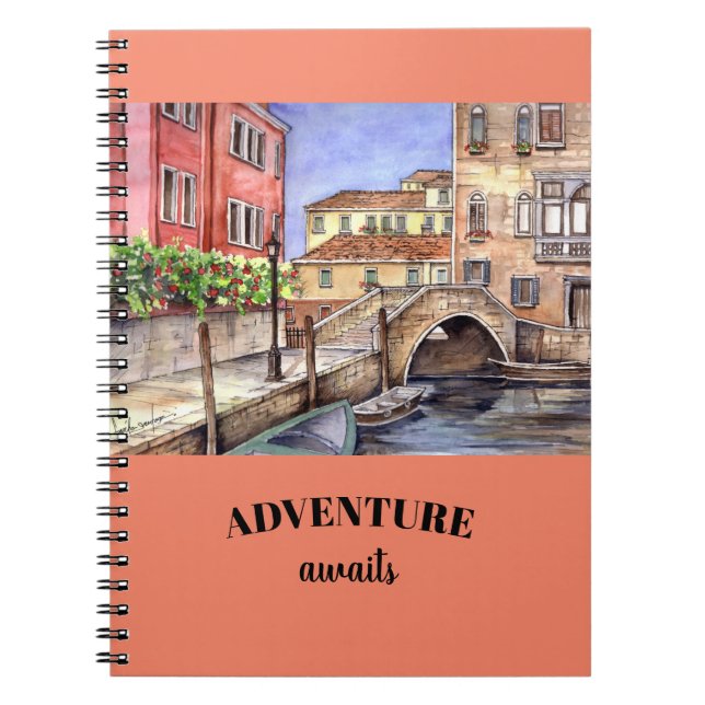 Cuaderno Canal de Venecia - acuarela pluma y lavado (Frente)