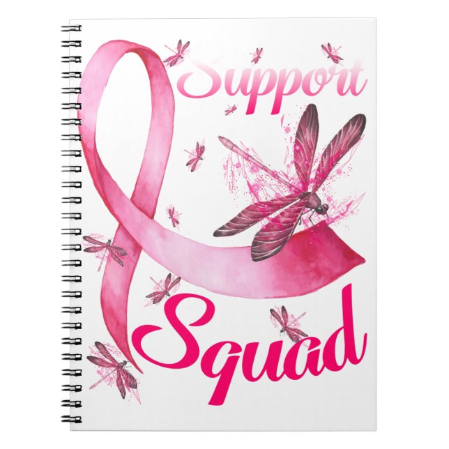 Cuaderno Cáncer de mama de Cinta Rosa Hippie Dragonfly (Frente)