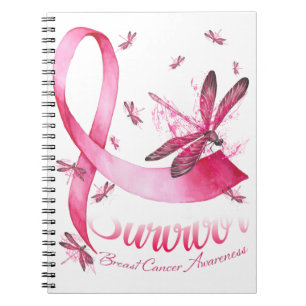 Cuaderno Cáncer de mama de Cinta Rosa Sobreviviente Dragonf