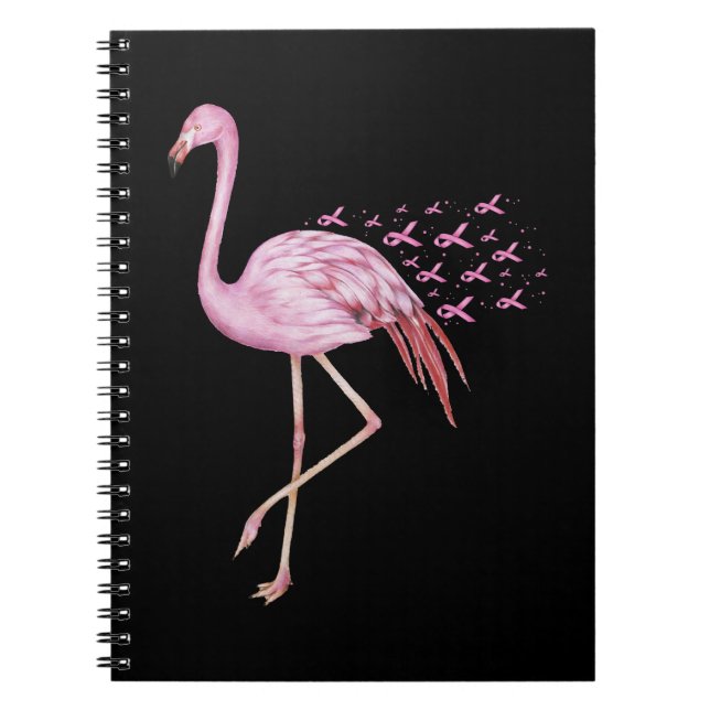Cuaderno Cáncer de Mama Flamingo Sensibilización sobre el C (Frente)
