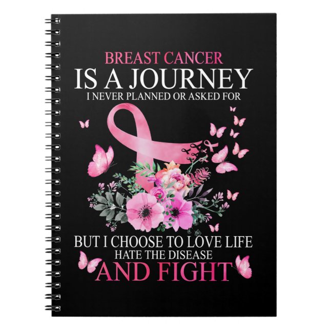 Cuaderno Cáncer de mama Viaje Mariposa Lucha contra el Cánc (Frente)