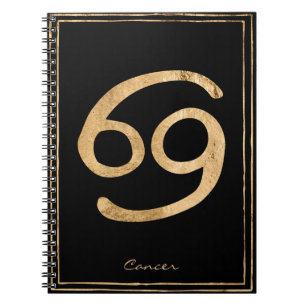 Cuaderno Cáncer el cangrejo martilló astrología estilizada 