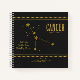 Cuaderno Cáncer en la computadora portátil de Rótulo Zodiac
