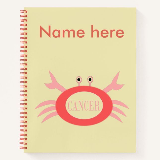 Cuaderno Cáncer Estrella Firmar Bloc de notas de espiral de (Anverso)