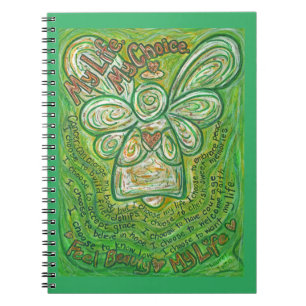 Cuaderno Cáncer Poem Green Angel Art Journal Notebook