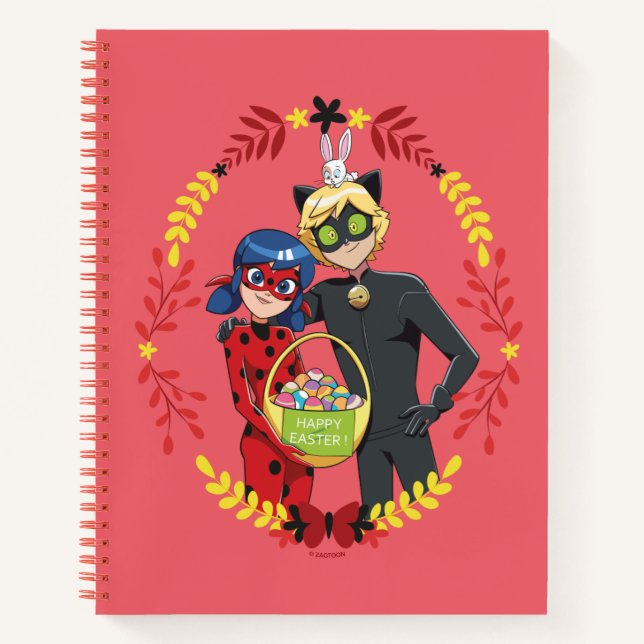 Cuaderno Canción de Pascua de Gato Noir y Ladybug (Anverso)
