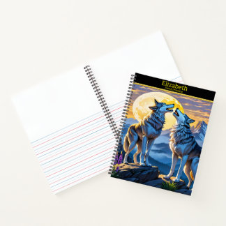 Cuaderno Canción de un lobo bajo la brillante luz de la lun