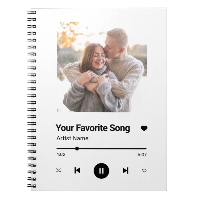 Cuaderno Canción personalizado canción favorita un café taz (Frente)