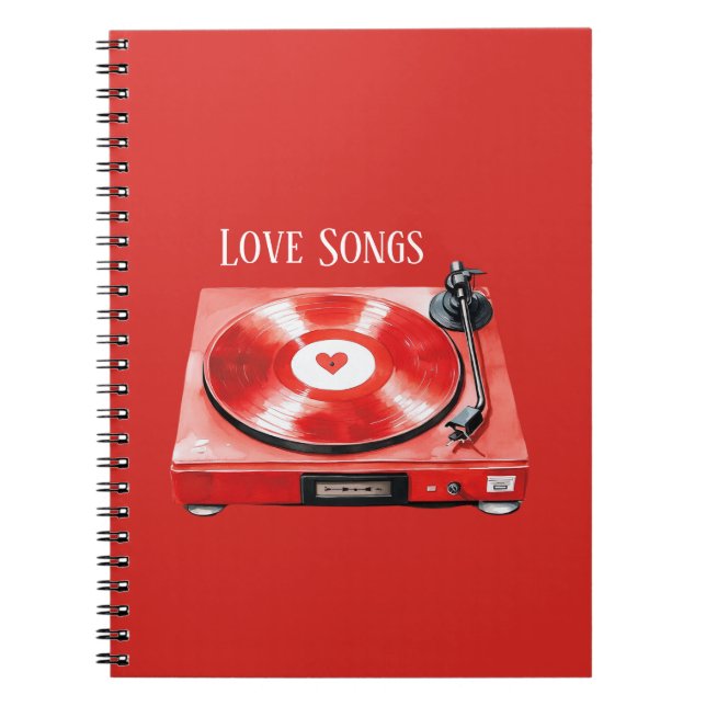 Cuaderno Canciones de Amor de Corazón Rojo (Frente)