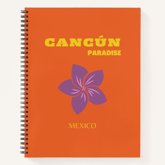 Cuaderno Cancún, México, arte de viajes, arte tropical, Nar (Anverso)
