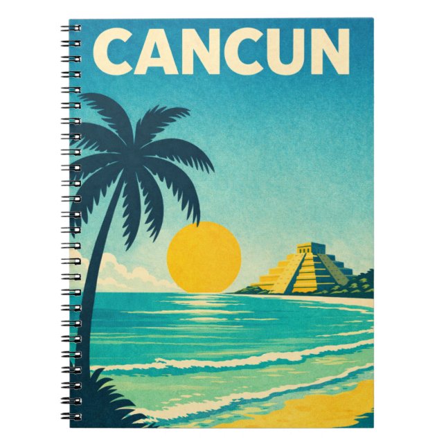 Cuaderno Cancun Mexico Vintage Travel (Frente)