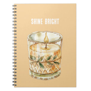 Cuaderno Candelabro Brillante Verde Hojas Boho