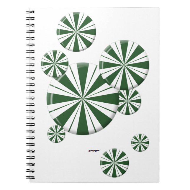 Cuaderno Candía de rayas de menta rápida (Frente)