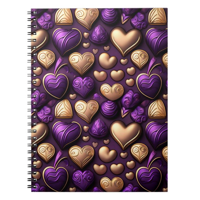 CUADERNO CÁNDICE DE CORAZÓN DE PURPLE & GOLD VALENTINE (Frente)