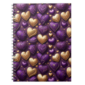 CUADERNO CÁNDICE DE CORAZÓN DE PURPLE & GOLD VALENTINE