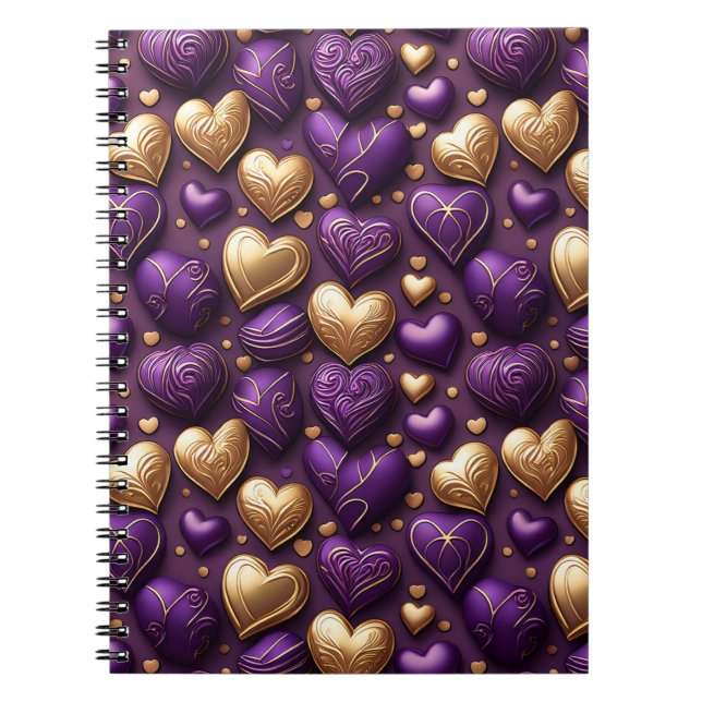CUADERNO CÁNDICE DE CORAZÓN DE PURPLE & GOLD VALENTINE (Frente)