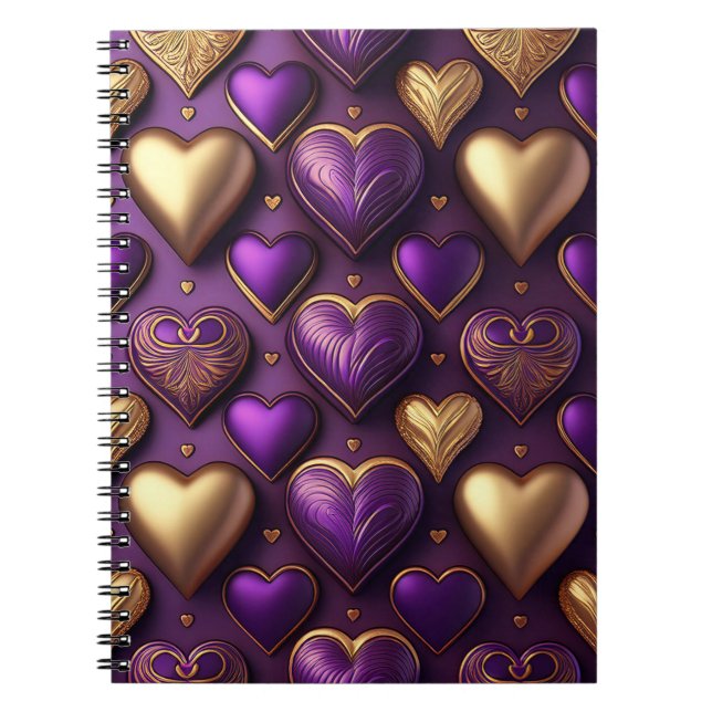 CUADERNO CÁNDICE DE CORAZÓN DE PURPLE & GOLD VALENTINE (Frente)