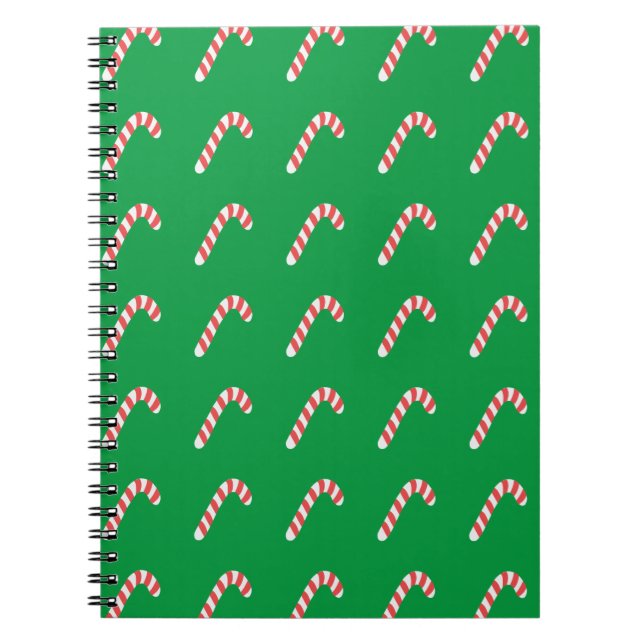Cuaderno Candy Cane Green Cute Simple Festividad (Frente)