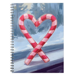 Cuaderno Candy Cane Heart Christmas Holiday Watercolor