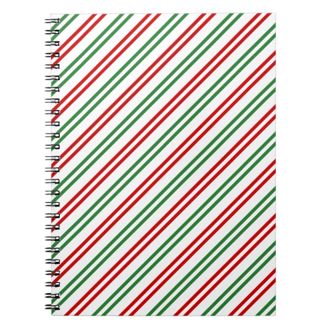 Cuaderno Candy Cane Navidades Strips Red Green (Frente)