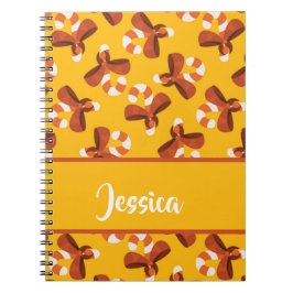 Cuaderno Candy cane wrapped with red bow pattern