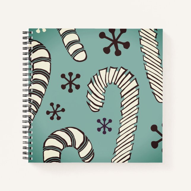 Cuaderno Candy Canes de mediados del siglo (Anverso)