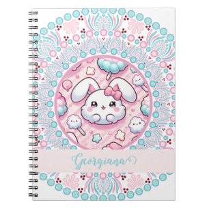 Cuaderno Candy de algodón personalizado Kawaii Bunny Dot Ma
