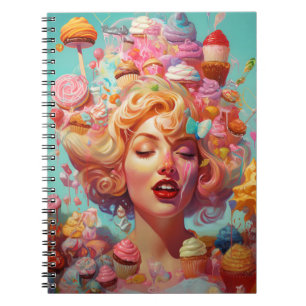 Cuaderno Candy Ice Cream Chica Surreal Fantasía arte