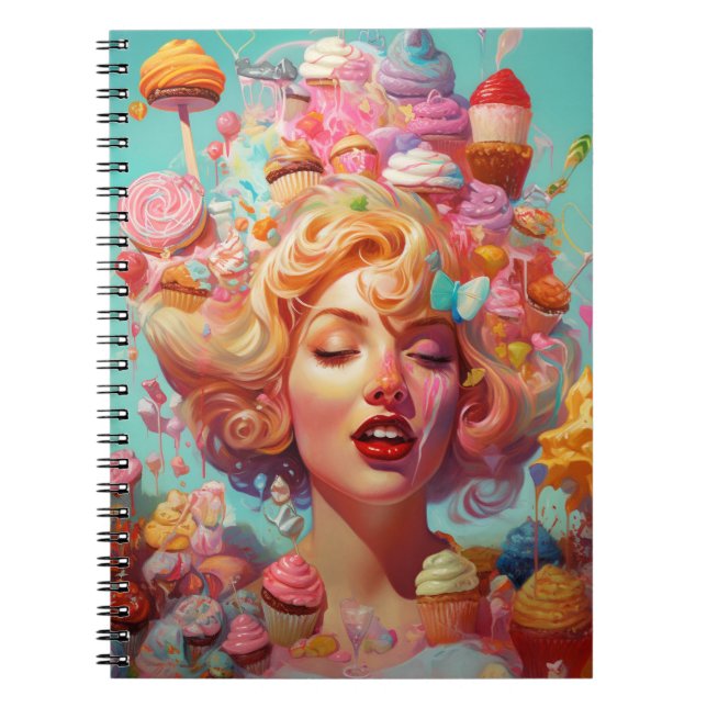 Cuaderno Candy Ice Cream Chica Surreal Fantasía arte (Frente)