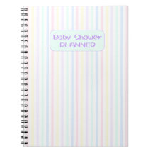 Candy Stripes Baby Shower Planner Spiral