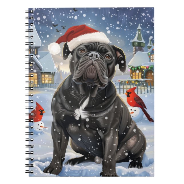 Cuaderno Cane Corso Winter Navidades Wonderland Alegría (Frente)