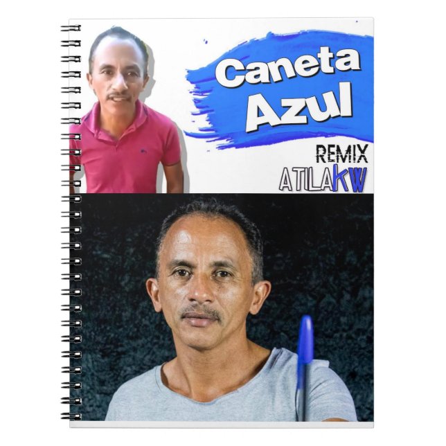 Cuaderno caneta azul personalizado (Frente)