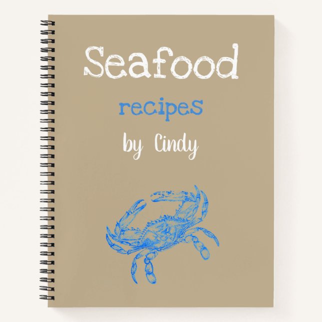 Cuaderno Cangrejo azul vintage-personalizado (Anverso)