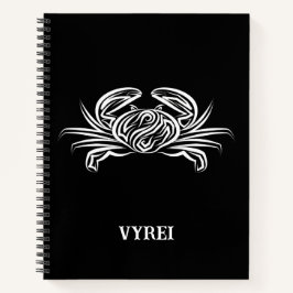 Cuaderno Cangrejo tribal blanco y negro
