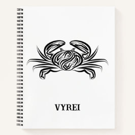 Cuaderno Cangrejo tribal blanco y negro
