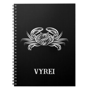 Cuaderno Cangrejo tribal blanco y negro