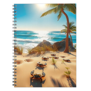Cuaderno Cangrejos de mar en playa tropical – Océano sereno