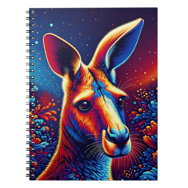 Cuaderno Canguro Celestial – Arte Cósmico de Vida Silvestre (Frente)