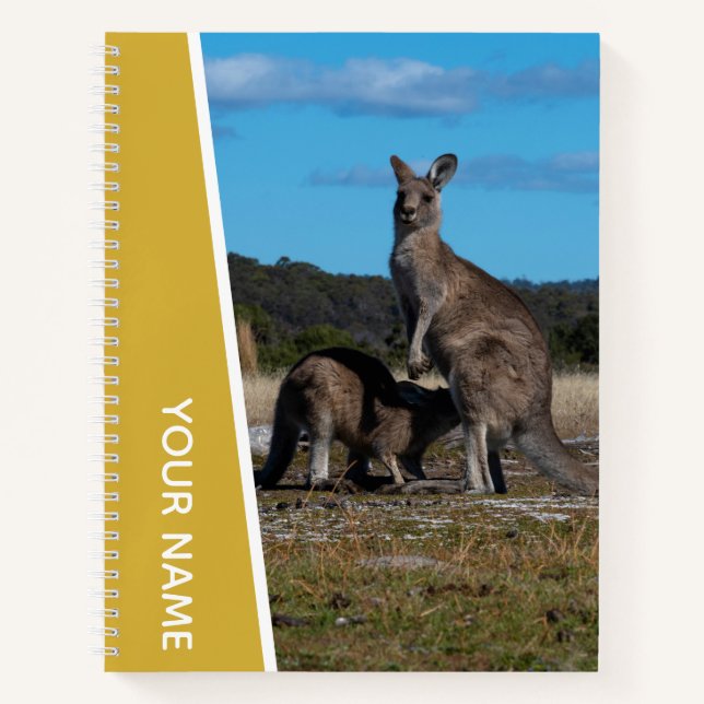 Cuaderno Canguro Madre y Bebé en Australia, Oro (Anverso)