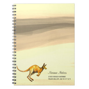Cuaderno Canguro rojo pintado con acuarela