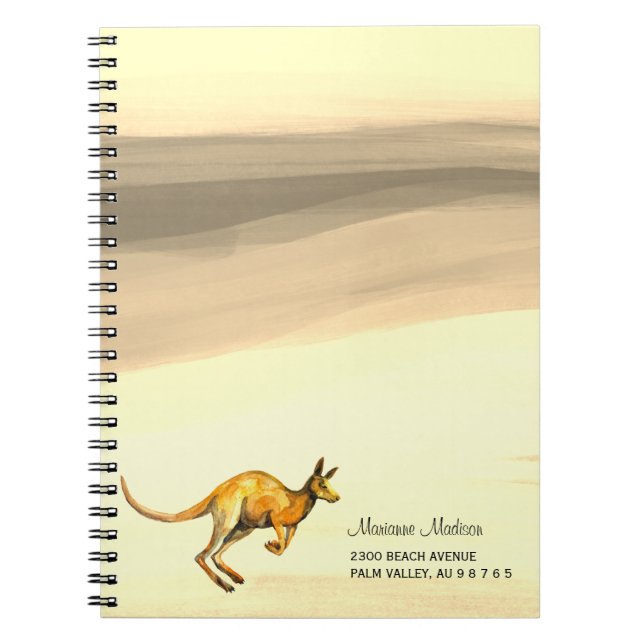 Cuaderno Canguro rojo pintado con acuarela (Frente)